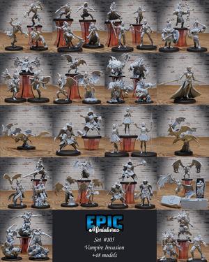 Vampire Invasion Set ‧ DnD Miniature ‧ Tabletop Miniatures ‧ Gaming Monster ‧ 3D Model ‧ RPG ‧ DnDminis ‧ STL FILE