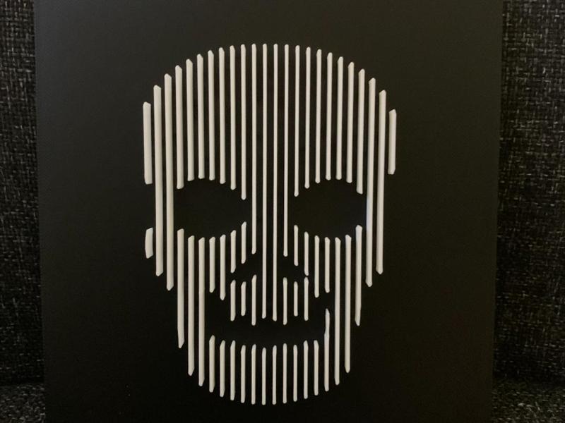 skull layered sculpture 