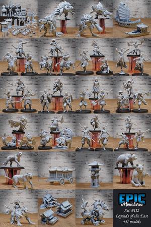 Legends of the East Set ‧ DnD Miniature ‧ Tabletop Miniatures ‧ Gaming Monster ‧ 3D Model ‧ RPG ‧ DnDminis ‧ STL FILE