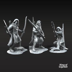 3x Rangers of Grey Castle with Spear and Bow | Grey Castle | Fantasy