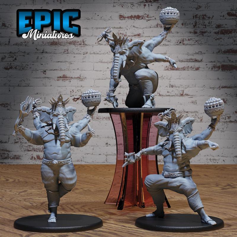 Elephant God Avatar Set ‧ DnD Miniature ‧ Tabletop Miniatures ‧ Gaming Monster ‧ 3D Model ‧ RPG ‧ DnDminis ‧ STL FILE