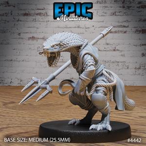 Serpent Folk Trident ‧ DnD Miniature ‧ Tabletop Miniatures ‧ Gaming Monster ‧ 3D Model ‧ RPG ‧ DnDminis ‧ STL FILE
