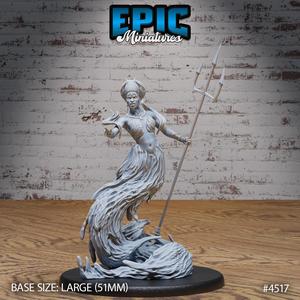 River Goddess Avatar Trident ‧ DnD Miniature ‧ Tabletop Miniatures ‧ Gaming Monster ‧ 3D Model ‧ RPG ‧ DnDminis ‧ STL FILE