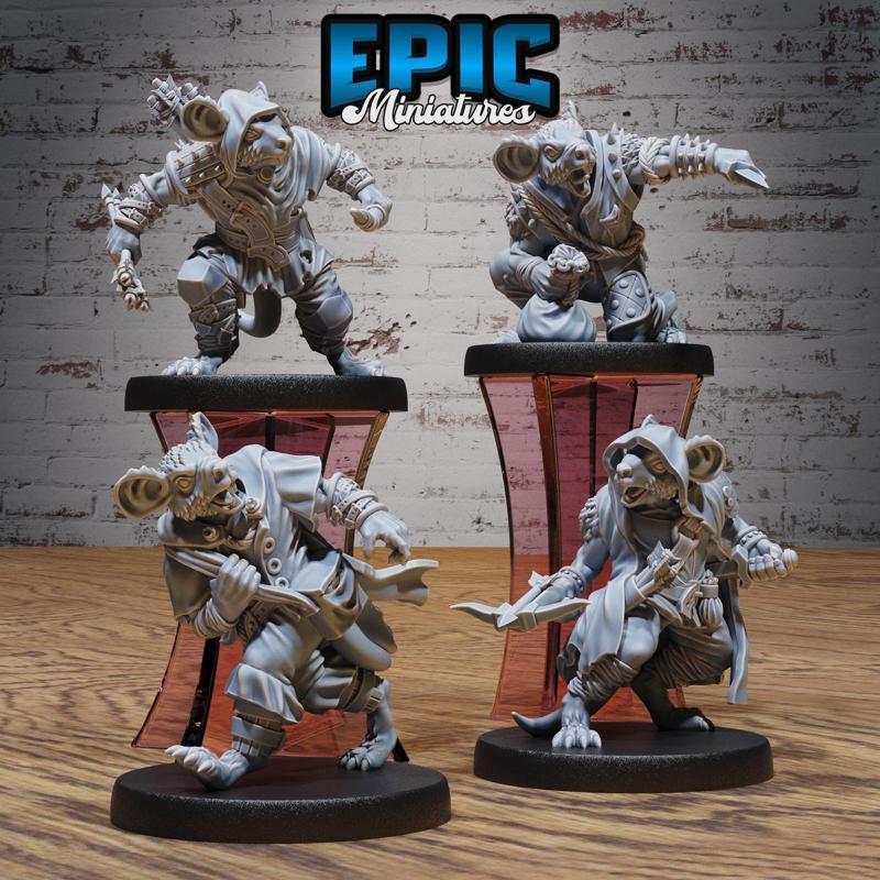 Mice Folk Raider Set ‧ DnD Miniature ‧ Tabletop Miniatures ‧ Gaming Monster ‧ 3D Model ‧ RPG ‧ DnDminis ‧ STL FILE