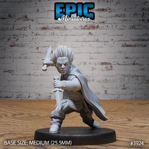 Halfling Rogue Attack ‧ DnD Miniature ‧ Tabletop Miniatures ‧ Gaming Monster ‧ 3D Model ‧ RPG ‧ DnDminis ‧ STL FILE