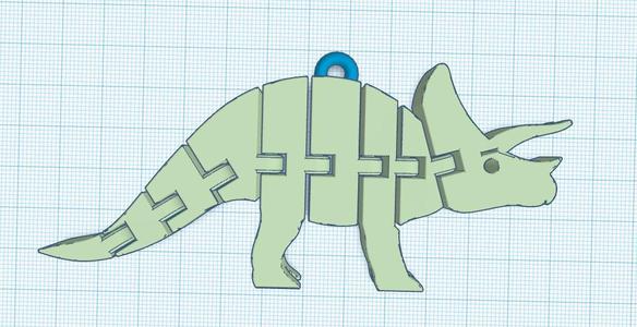 flexi triceratops keychain