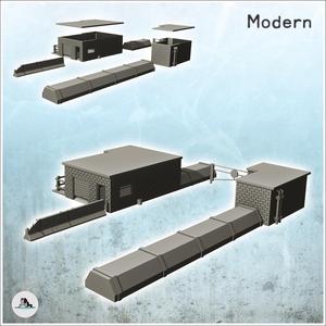 Checkpoint with gate, two buildings and concrete parapet (5) - Modern WW2 WW1 World War Diaroma Wargaming RPG Mini Hobby