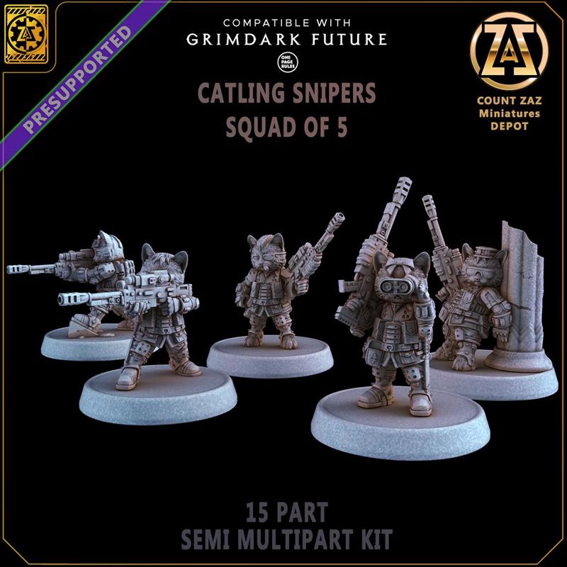 CATLING SNIPERS - 5 POSES - 15 PARTS KIT