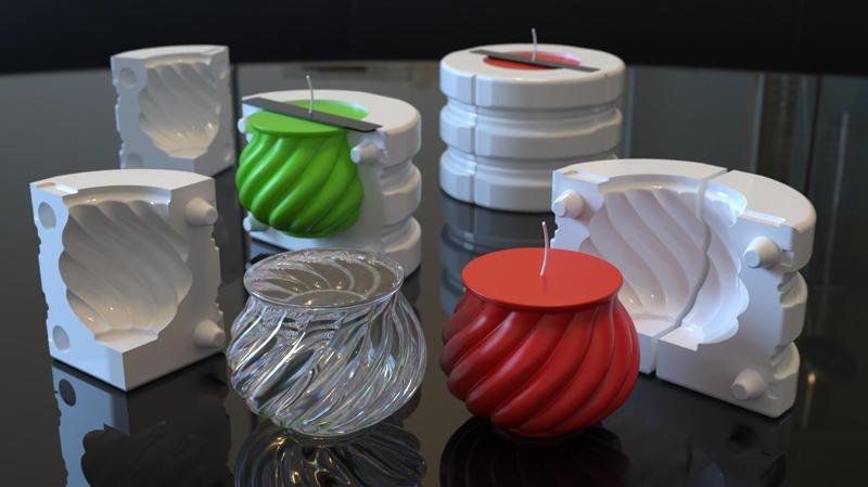 Mold for candle and decorative object in resin - Moule pour bougie et objet décoratif en résine