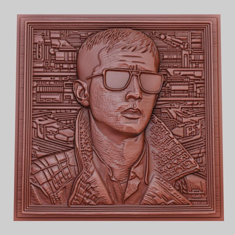 Blade Runner 3d printer relief medallion obj stl