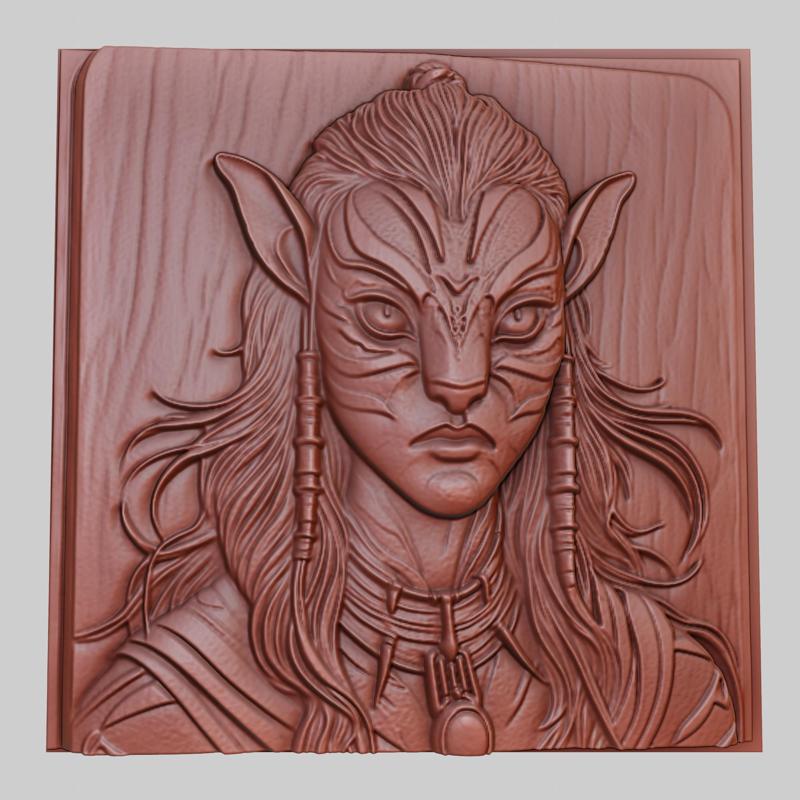 Avatar 3d printer relief medallion obj stl