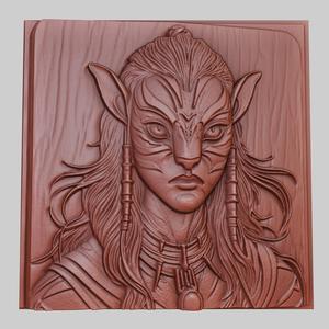 Avatar 3d printer relief medallion obj stl