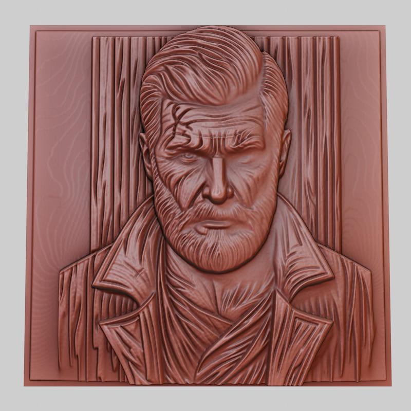 Logan 3d printer relief medallion obj stl