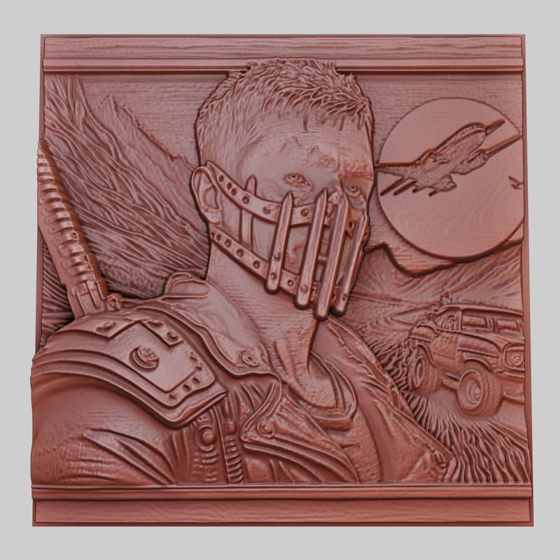 Mad Max: Fury Road 3d printer relief medallion obj stl