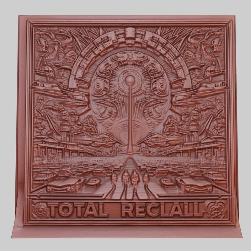 Total Recall 3d printer relief medallion obj stl