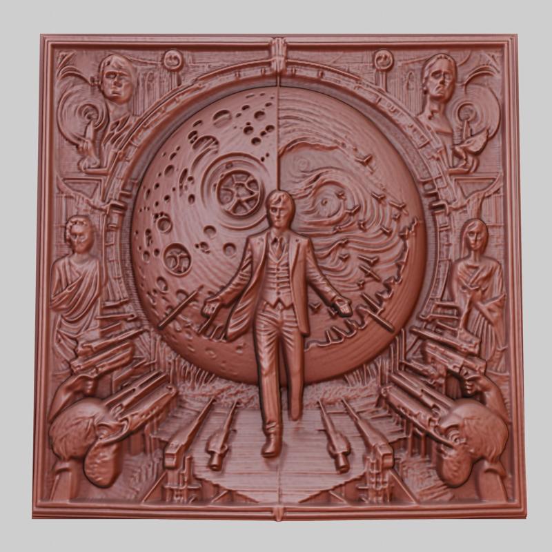 Equilibrium 3d printer relief medallion obj stl