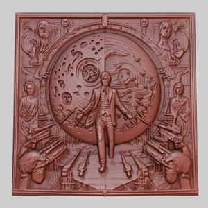 Equilibrium 3d printer relief medallion obj stl