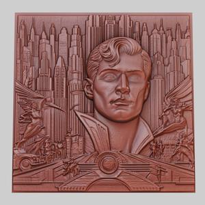 Metropolis 3d printer relief medallion obj stl