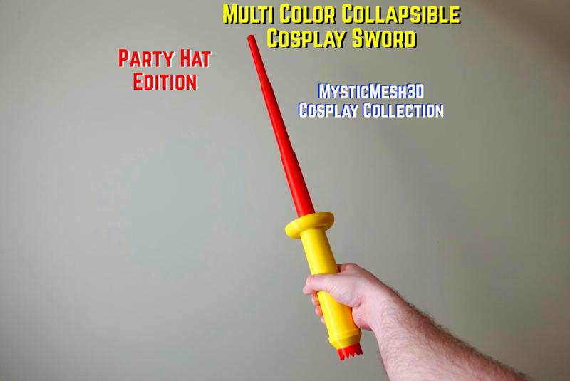 Multi-Color Collapsible Cosplay Sword (Party Hat Edition)