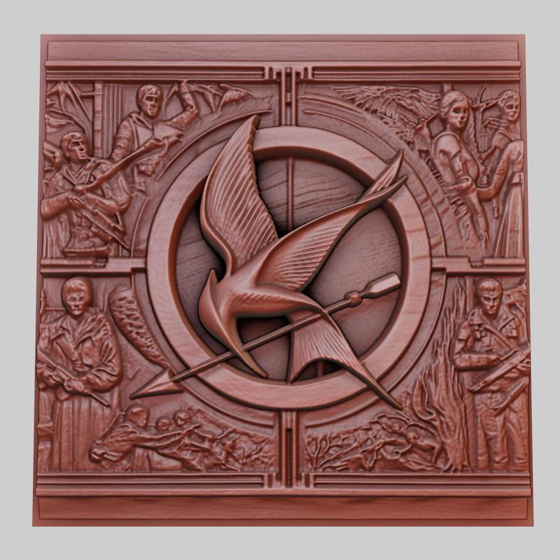 The Hunger Games 3d printer relief medallion obj stl