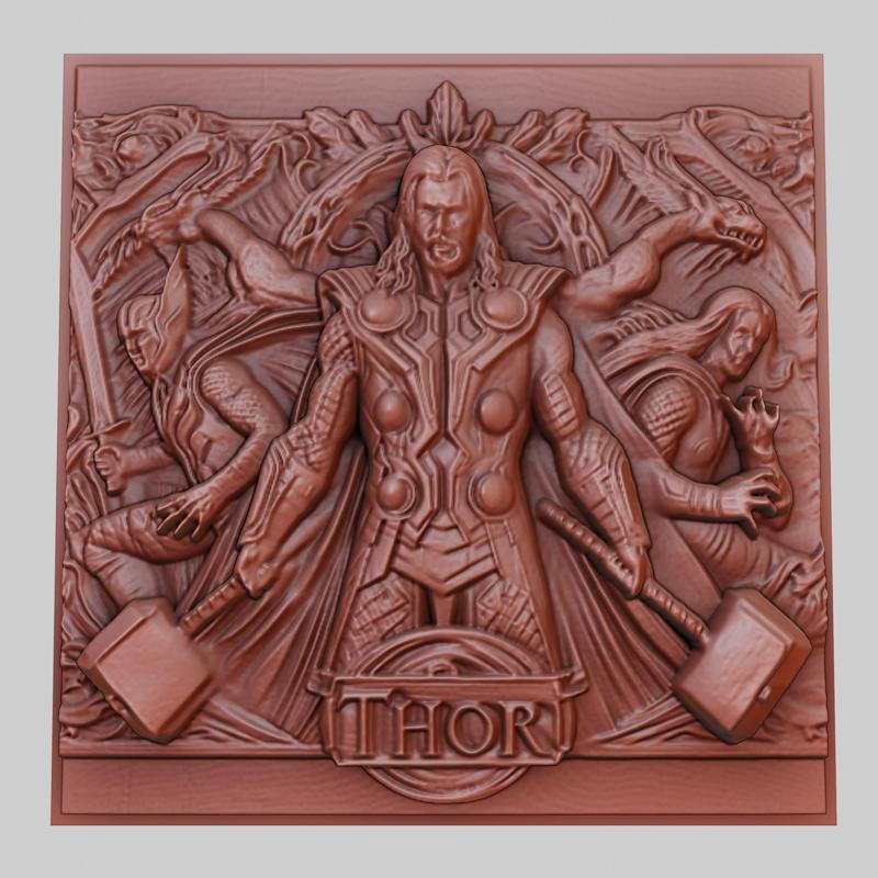 Thor 3d printer relief medallion obj stl