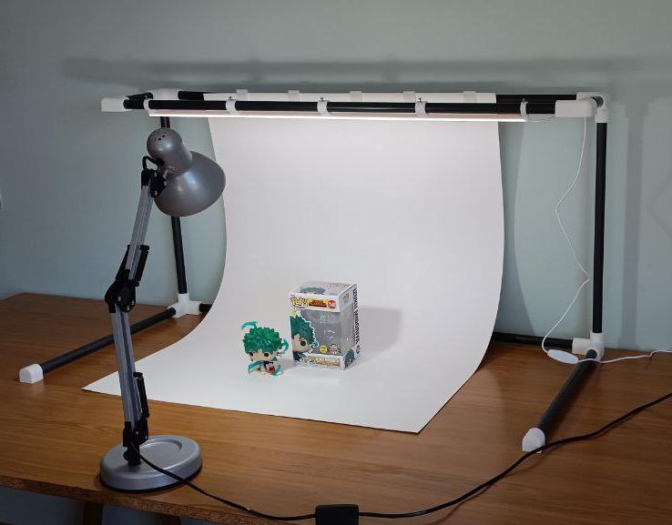 Photo studio with background lights
