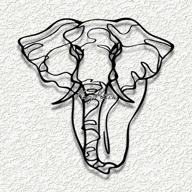 line elephant WALL ART HOME DECOR