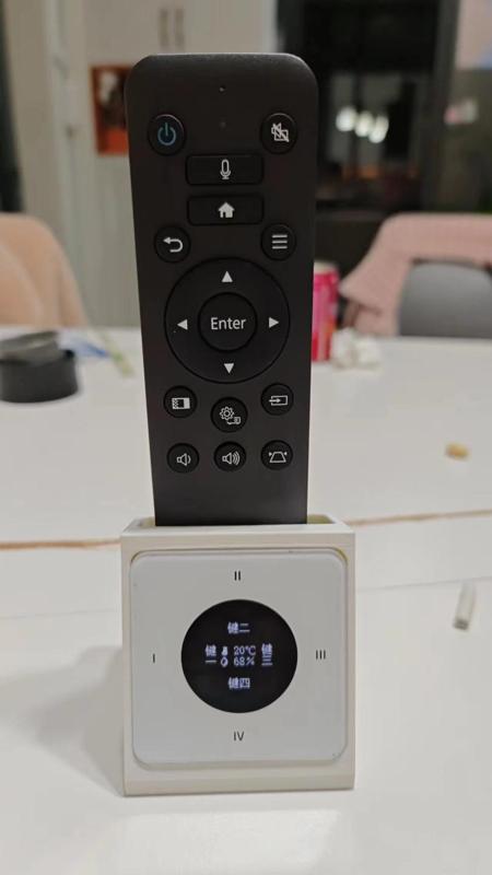 Leader Wireless Switch Desktop Stand, with a rear slot for remote control