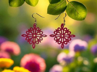 Stylized flower earrings