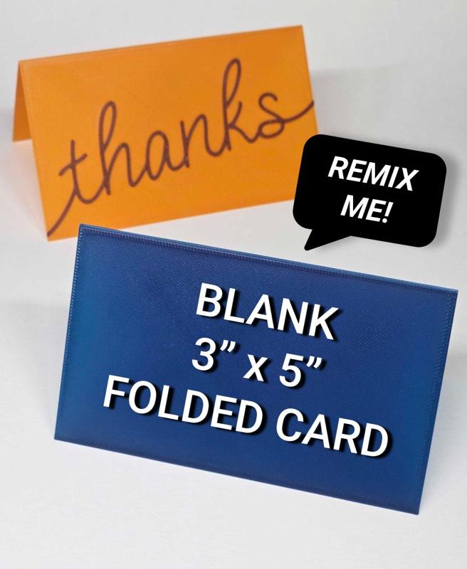 Blank Folded 3" x 5" Card Template | Greeting Card | Place Card | Tent Card | Signage