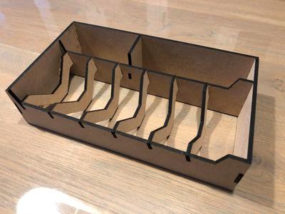 Villainous custom insert tray for sleeved cards core box + expansion box lasercut 4mm