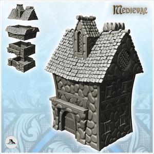 Medieval house with exposed beams and stones (27) - Medieval Gothic Feudal Old Archaic Saga 28mm 15mm RPG