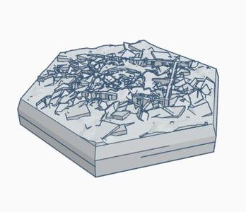 Modern Destroyed Building 3 Hex Map Scale HMSMD003