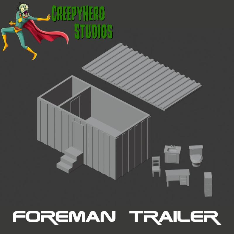 Modern Construction Site Foreman's Trailer Set