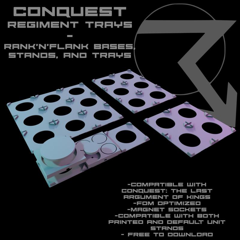 Miniature Bases - Rank'n'Flank - Free Bases and Regiment Connectors (Conquest Compatible)