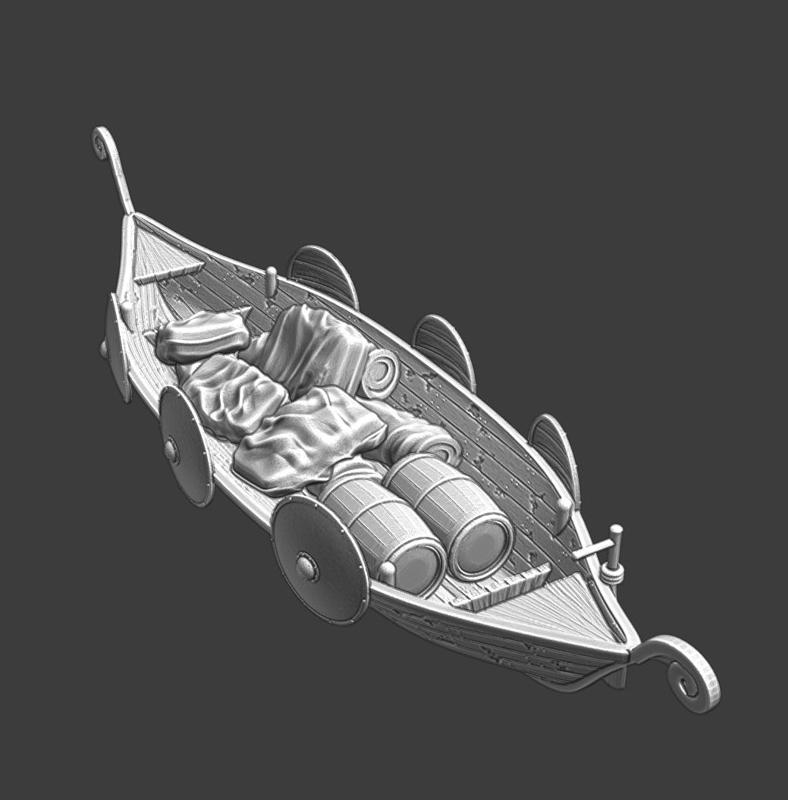 Medieval small river boat/Landing ship