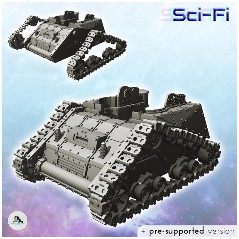 Krusha Ork troop transport tank with triangular tracks (22) - Future Sci-Fi SF Post apocalyptic Tabletop Scifi Wargaming Planetary exploration RPG Terrain