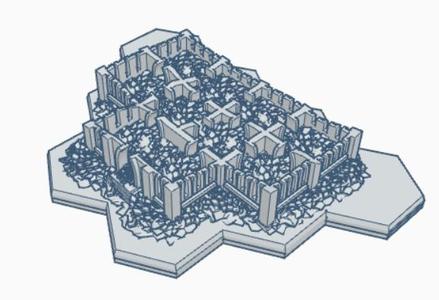 Gothic Ruined Building with Hex Base 60 GRHB060