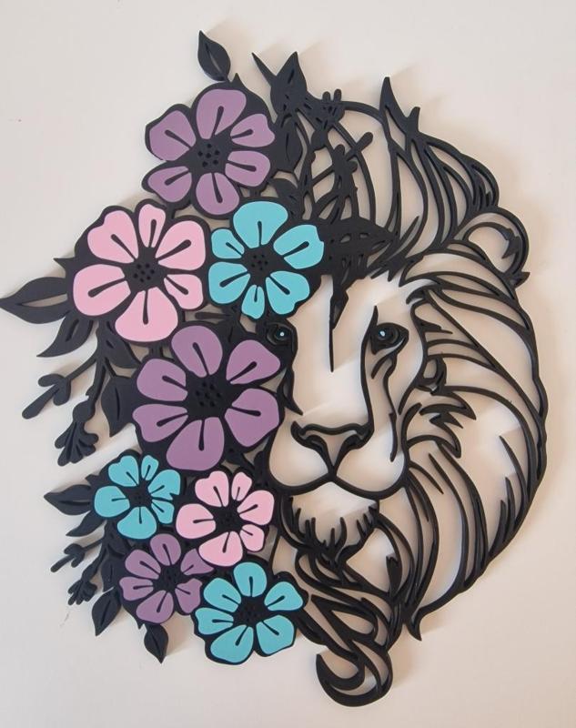 Wall Art lion fleur