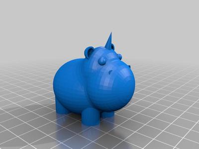 Hippo Unicorn Bath Toy