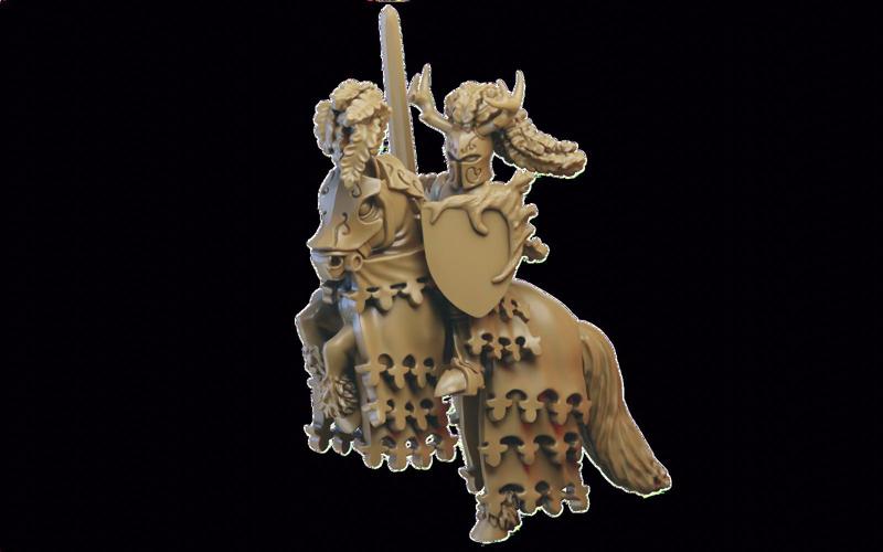 Green Knight Miniature (32mm, modular)