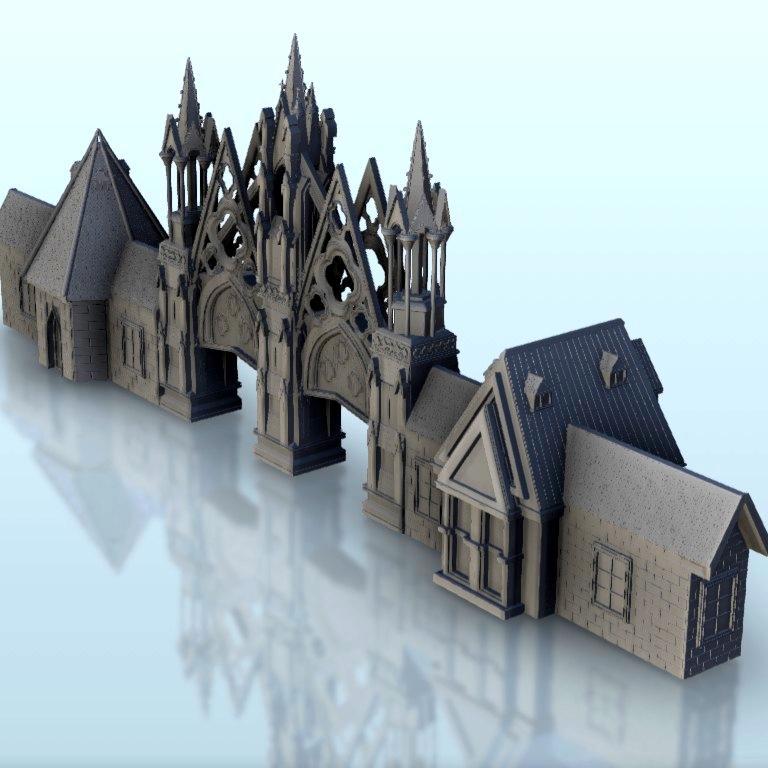 Gothic building with sophisticated arch 19 - Middle Age SAGA Medieval Fantasy Building Tabletop