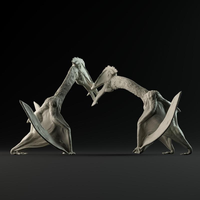 Hatzegopteryx fighting 1-35 scale pre-supported pterosaur