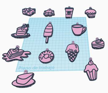 kawaii ice cream confectionery food keychains