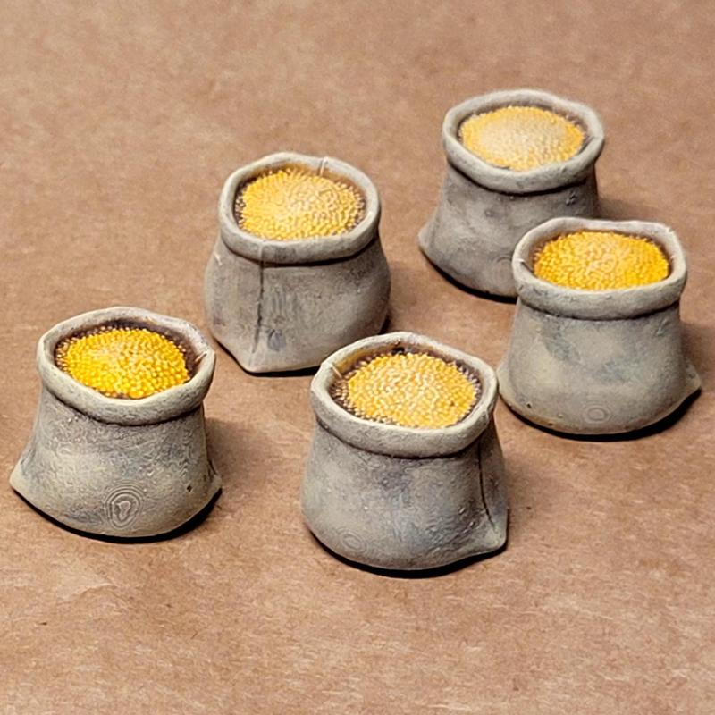 Sack of wheat grains (or coffee grain) - board game resource tokens