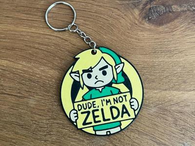 I'm not Zelda Keychain / 4 color / Gamer gift / 
