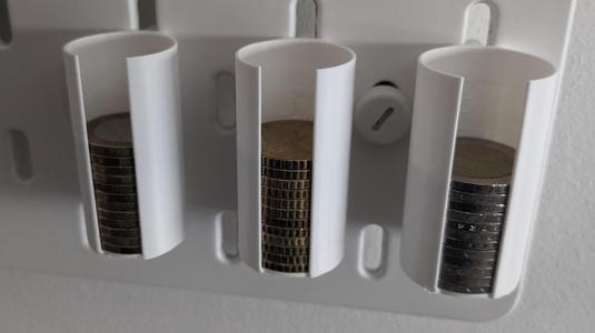 Coin holder for IKEA Skadis
