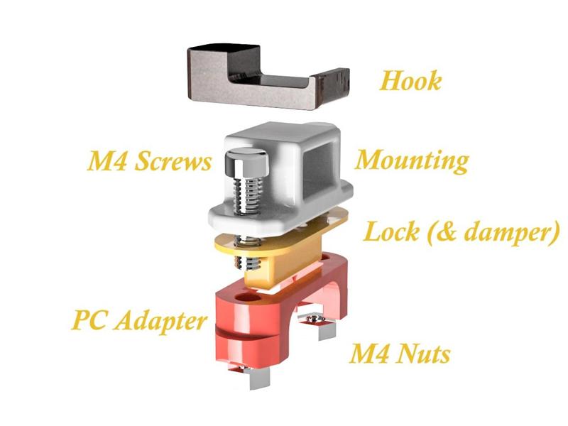 Qube 500 PC Case under desk mount (prototype)