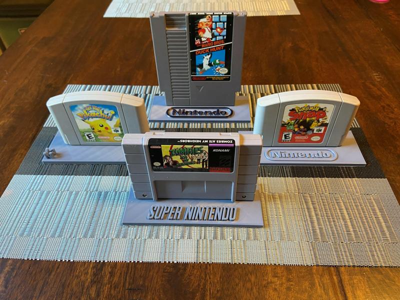 Retro Nintendo Collection Of Game Display Stands