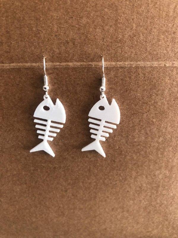 EARRING SKULL FISH